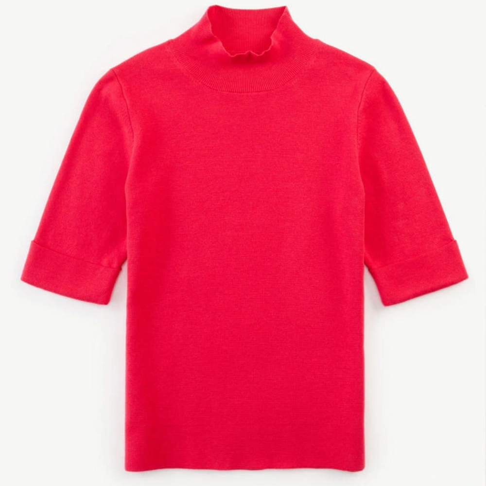 Ann Taylor neon dark pink half-sleeve sweater